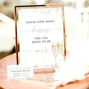 Guess How Many Kisses For The Soon To Be Mrs | Bridal Brunch Shower Game | Brunch and Bubbly Candy Game | Fun Bridal Shower Game | B2