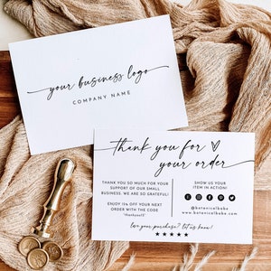 Minimalist Small Business Thank You Card | Boho Boutique Thank You Template | Thank You For Your Order | Modern Thank You Package Insert