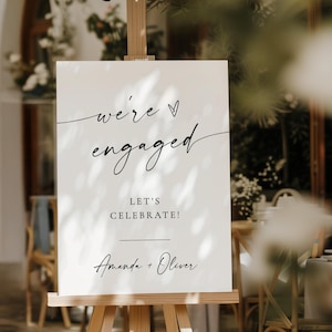 Printed + Shipped Engagement Party Welcome Sign, Minimalist Engagement Sign, Modern Engagement Welcome, Welcome To Our Engagement M9