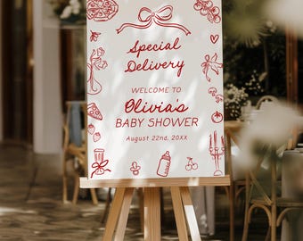 Special Delivery Baby Shower Invite | Pizza Welcome Italian Theme | Printed & Shipped