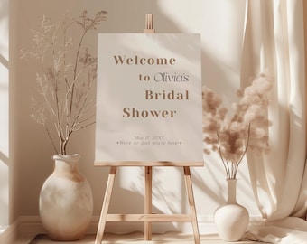 Terracotta Boho Bridal Shower Welcome Sign | Fall Modern Poster | Printed & Shipped