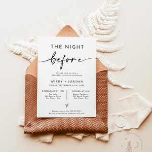 Modern Minimalist Wedding Rehearsal Invite, Minimalist Rehearsal Dinner Invitation, Boho Dinner Invite, Editable Template, M5