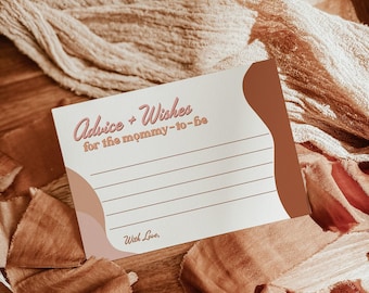 PRINTED + SHIPPED | Retro Advice and Wishes Card | 70s Disco Baby Shower R1