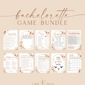 Bachelorette Party Game Bundle, Dirty Bachelorette Games, Boho Tropical Drinking Games, Palm Springs Bach Party, A2