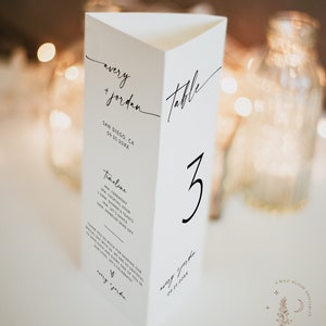 Modern Wedding Trifold Table Numbers, Minimalist Wedding Table Numbers ...
