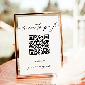 QR Code Sign, Minimalist Scan to Pay Sign, CashApp Payment Sign, Modern Small Business Sign, PayPal Payment Sign, Editable Template M9