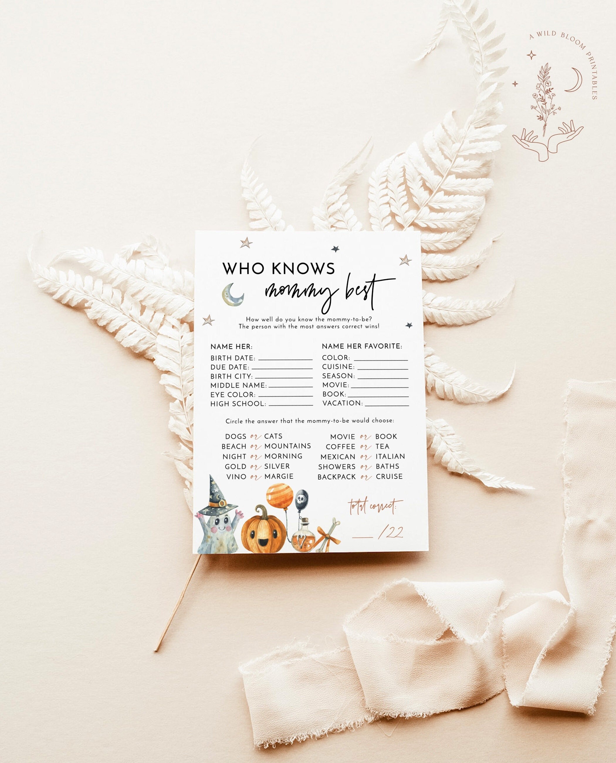 Who Knows Mommy Best Game Halloween Baby Shower Would She - Etsy Australia