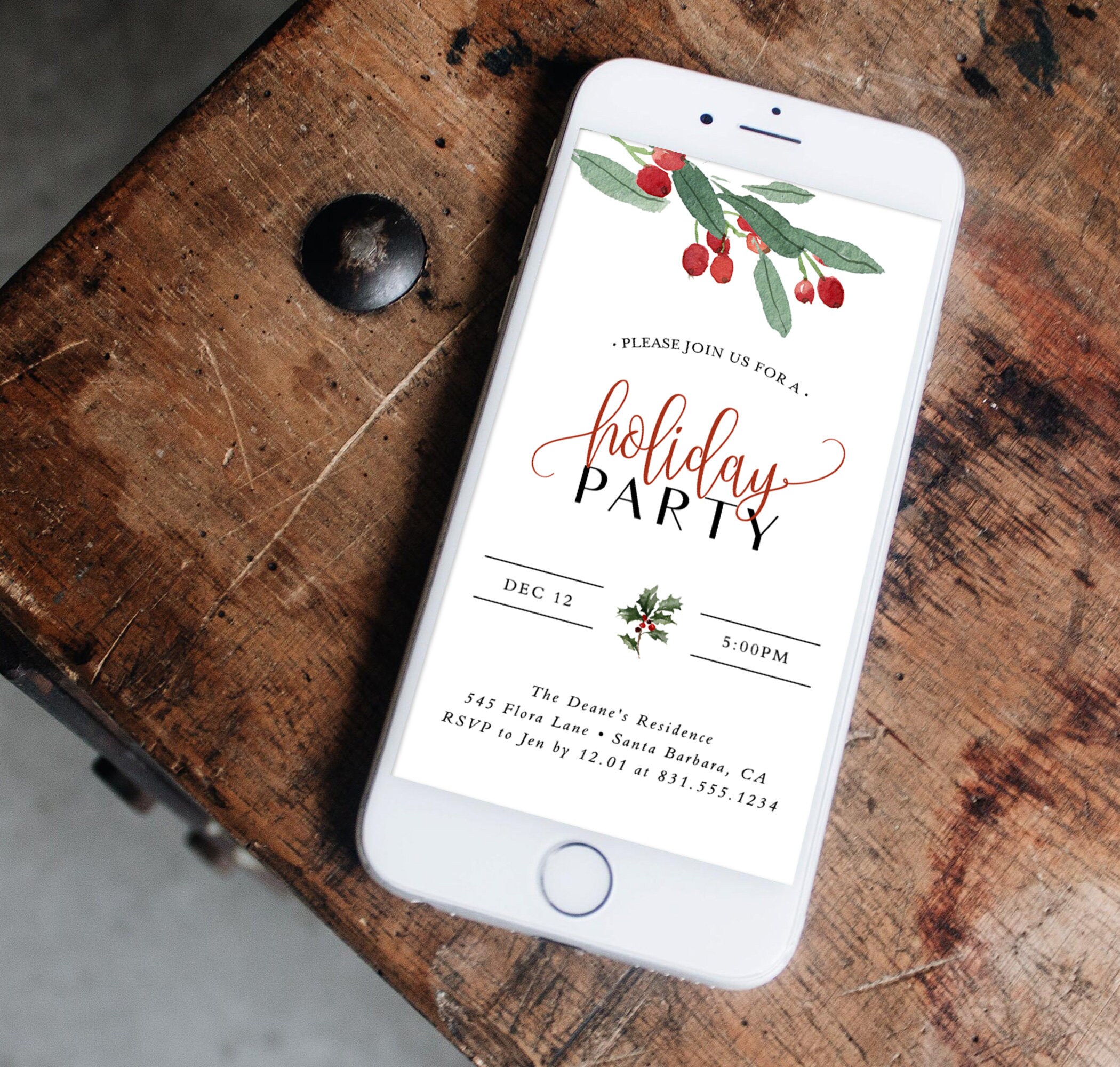 Holiday Party Evite Template Christmas Party Invite - Etsy