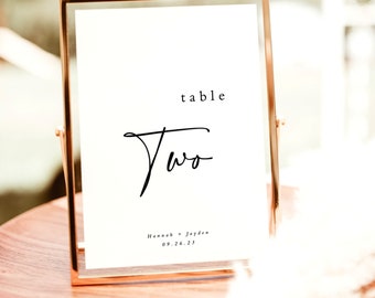 Numéros de table de mariage minimalistes modernes, numéro de table de mariage minimal, modèle de numéro de table modifiable, numéros de table simples, M5