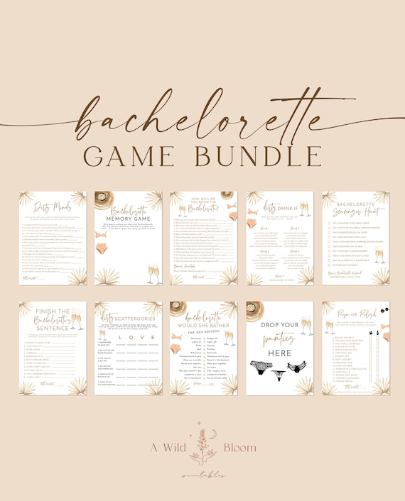 Bachelorette Party Game Bundle | Dirty Bachelorette Games | Tropical Beach Drinking Games | Tropic Like Its Hot Bach Party | P2