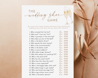 PRINTED + SHIPPED | The Wedding Shoe Game | Couple Boho Bridal Shower B2