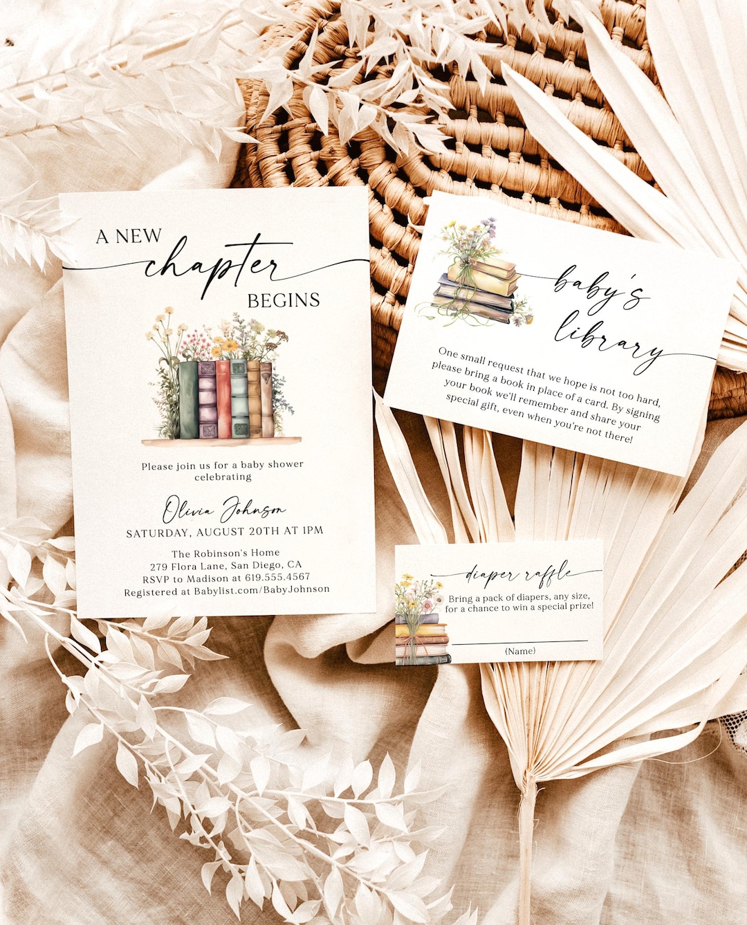 A New Chapter Baby Shower Invitation Template, Gender Neutral, Her Next ...