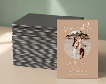Magnet Save the Date with Envelopes | PRINTED + SHIPPED | Custom Photo Wedding Save the Dates | Elegant Classic