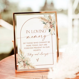 In Loving Memory Sign, Forever in Our Hearts Wedding Sign, Forever In Our Hearts Sign, Wedding Memorial Candle Sign, Editable Sign, A5