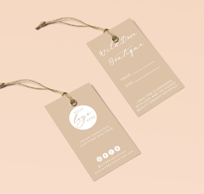 Boho Small Business Hang Tag Boutique Clothing Tag Template Etsy