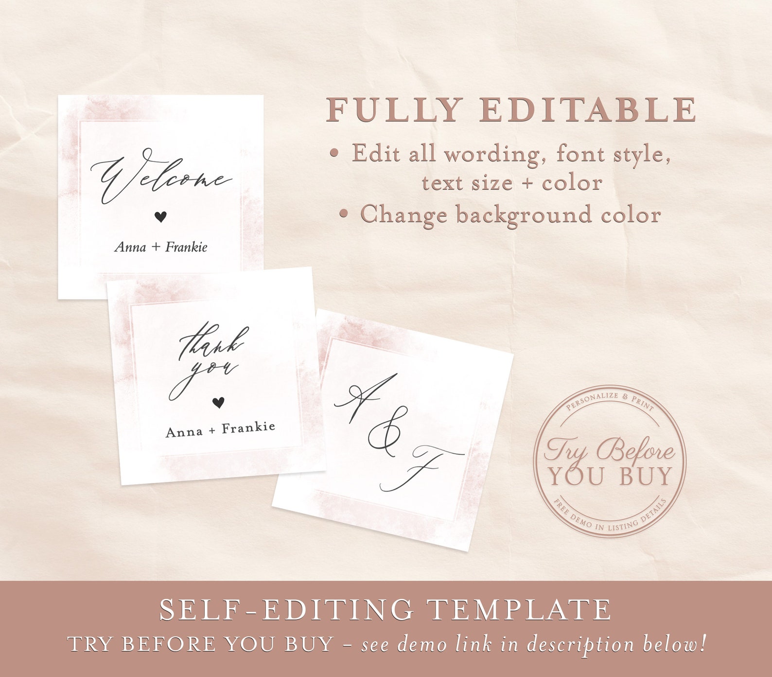 Editable Wedding Favor Tag Template Tropical Wedding Favor | Etsy