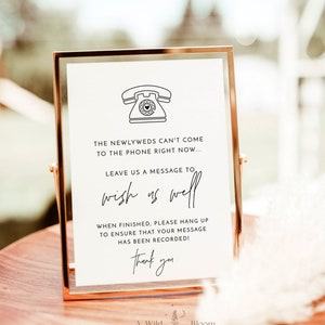 Phone Message Guest Book, Leave A Message, Telephone Guestbook Sign Template, Audio Guestbook Sign, Modern Minimalist Wedding Sign, M7