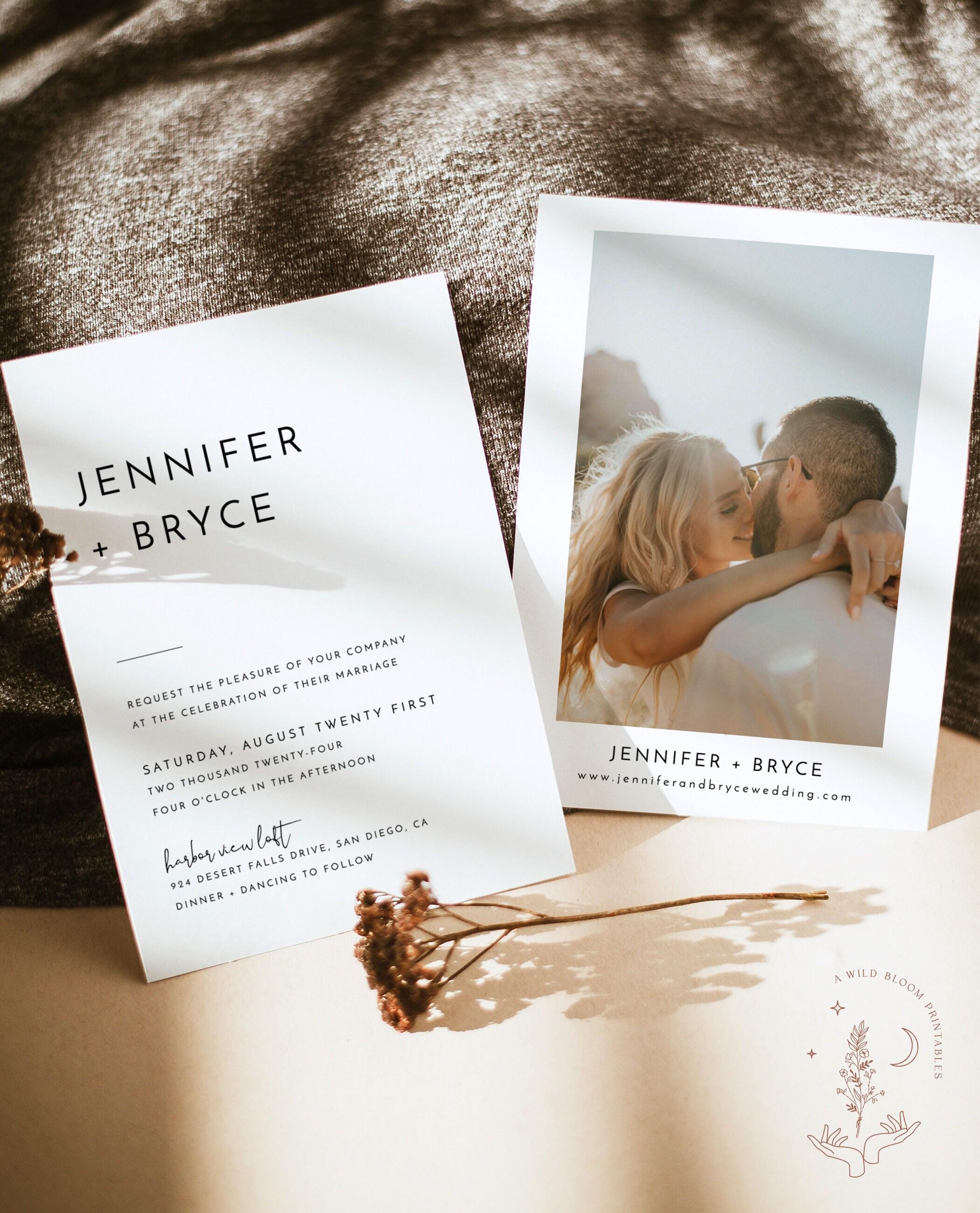 Printed + Shipped Modern Wedding Invitation