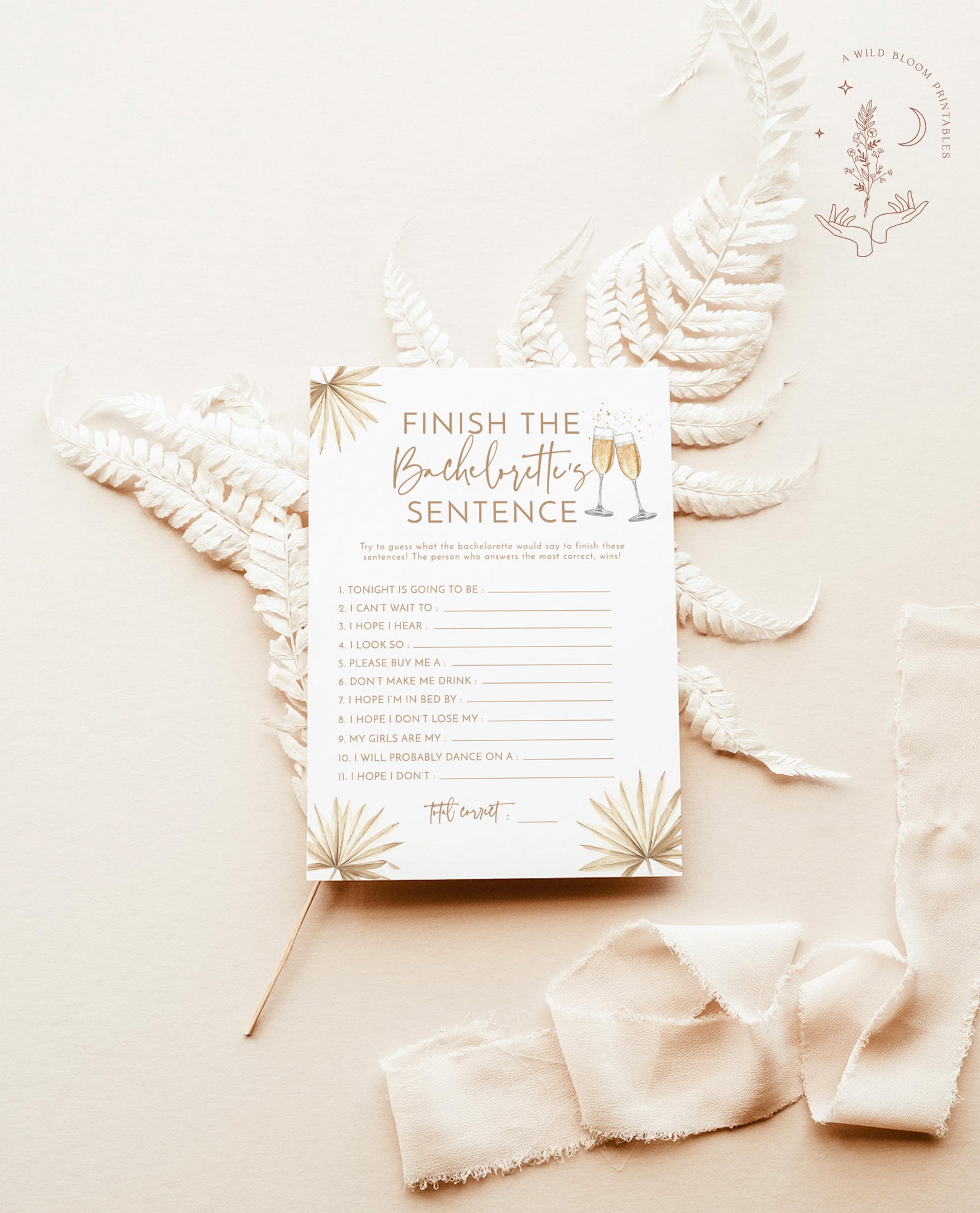 Tropical Finish The Sentence Game Fun Bachelorette Party Etsy