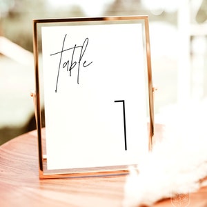 Minimalist Wedding Table Numbers, Editable Table Number Template, Simple Table Numbers, Modern Wedding Table Number, M7