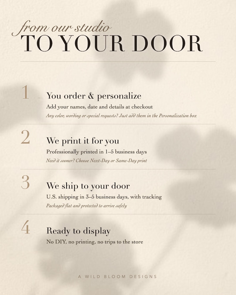 Modern Wedding Welcome Sign | Minimalist Script Celebration | Printed & Shipped image 8