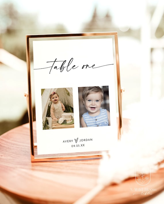 Photo Table Numbers, Modern Minimalist Wedding Table Numbers, Picture Table Numbers, Wedding Photo Table Numbers, Editable Template, M9 - Etsy Canada