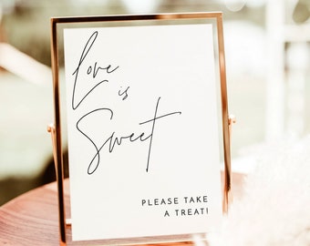 Love is Sweet Please Take A Treat Sign | Minimalist Love is Sweet | Modern Minimalist Wedding Sign | Printable Dessert Table Sign | M7