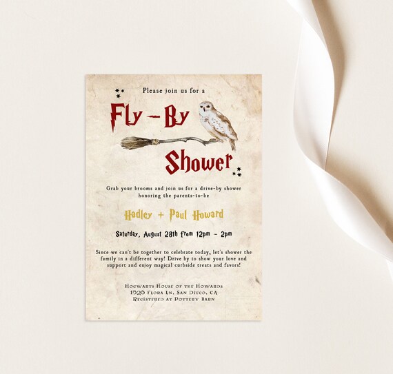 Drive By Baby Shower Invitation Wizard Baby Shower Etsy