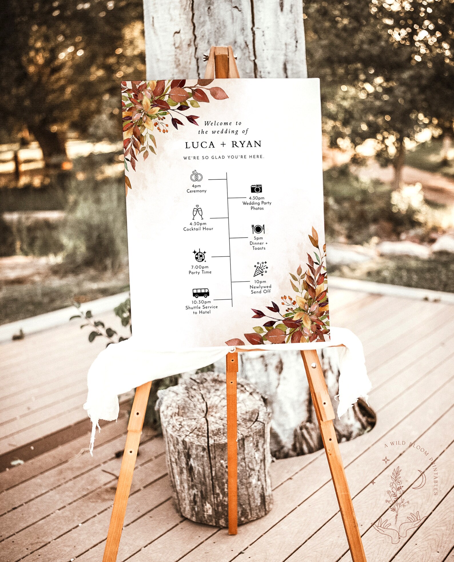 Fall Wedding Timeline Template Timeline Poster Etsy