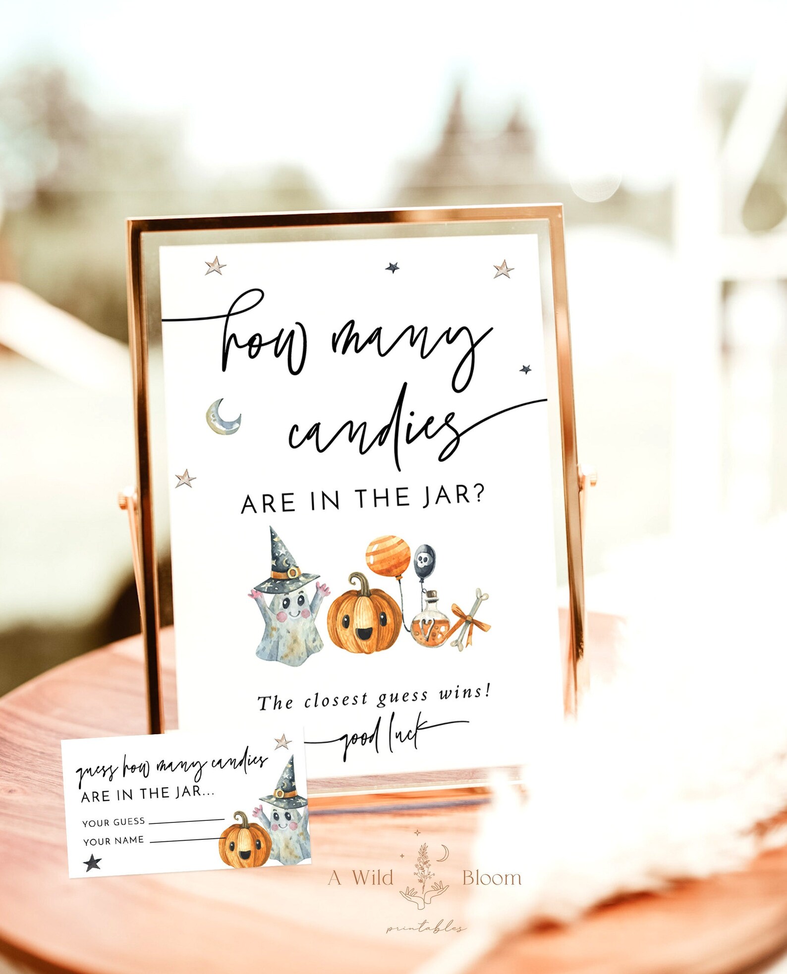 Halloween Guess How Many Candies Baby Shower Game Pumpkin - Etsy