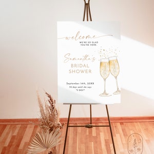 Bridal Shower Welcome Sign Template, Boho Brunch Poster, Brunch and Bubbly, Instant Download, Editable Template, B2 image 4