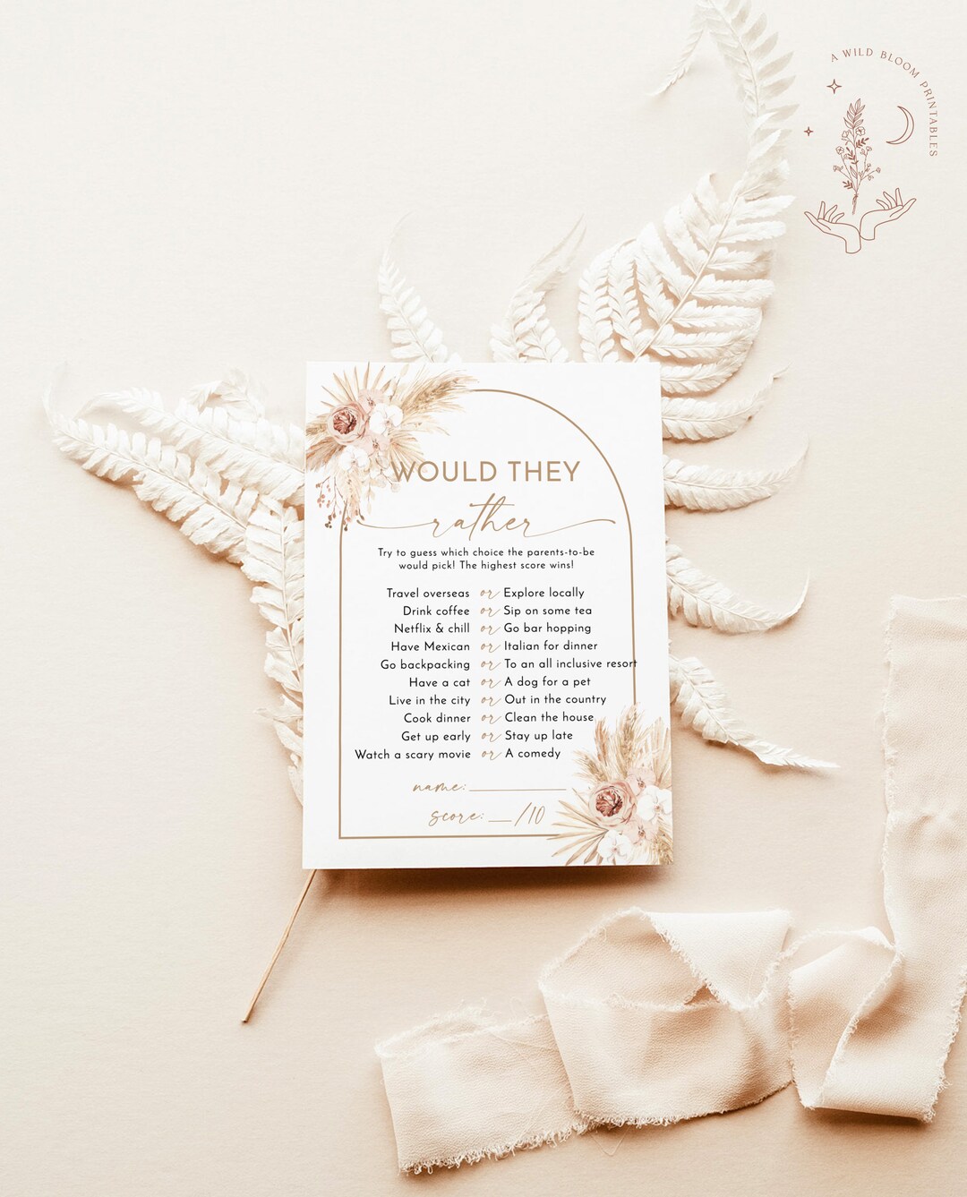 Would They Rather Baby Shower Game Parent Trivia Game - Etsy