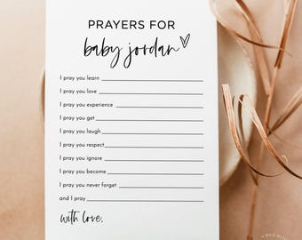 PRINTED + SHIPPED | Prayers for Baby Card | Modern Minimalist Keepsake M2