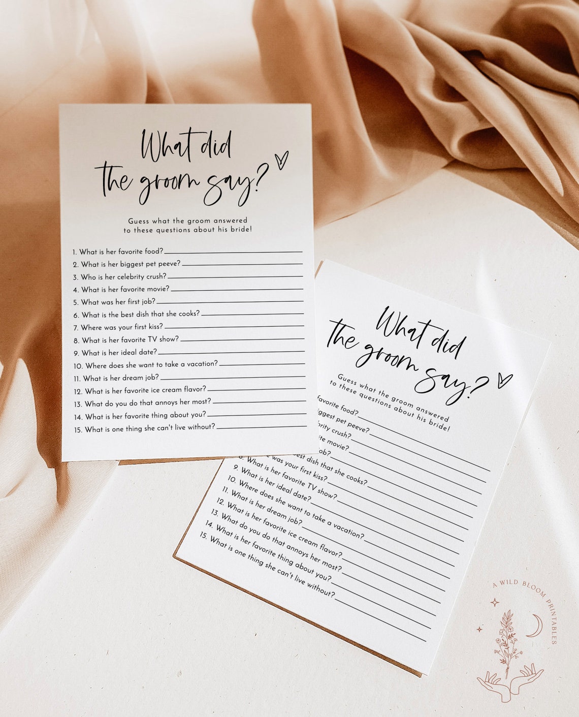 What Did the Groom Say Shower Game Modern Bridal Trivia image 3