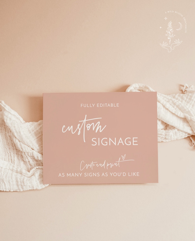 Modern Blush Custom Signs, Shower Sign, Wedding Signage, Girl Baby ...