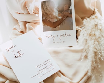 PRINTED + SHIPPED | Terracotta Photo Save the Date with Envelopes | Boho Desert Wedding T2