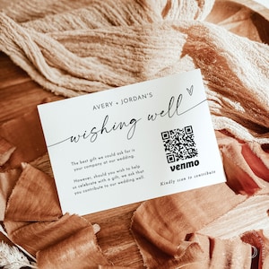 Wishing Well Card Template, Honeymoon Fund Card, House Fund Card, Modern Wedding Venmo Card, Minimalist Wedding, Editable Template, M9
