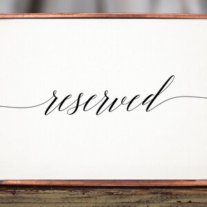 Signe de mariage réservé imprimable, douche nuptiale signe de douche de bébé réservé, décoration de réception de mariage, signe de calligraphie, téléchargement immédiat