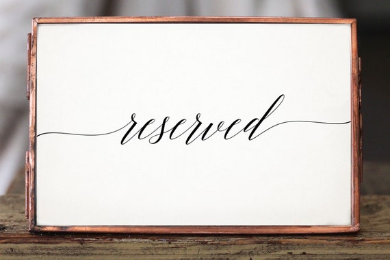 Printable Reserved Wedding Sign Bridal Shower Baby Shower | Etsy