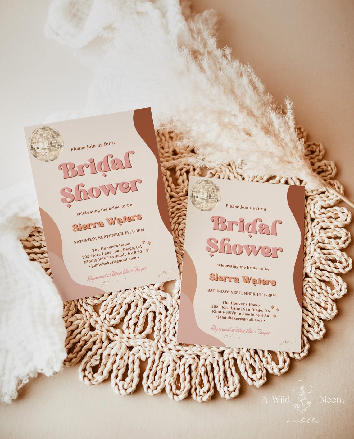 Retro Bridal Shower Invite  70s Bridal Shower  Disco Bridal image 1