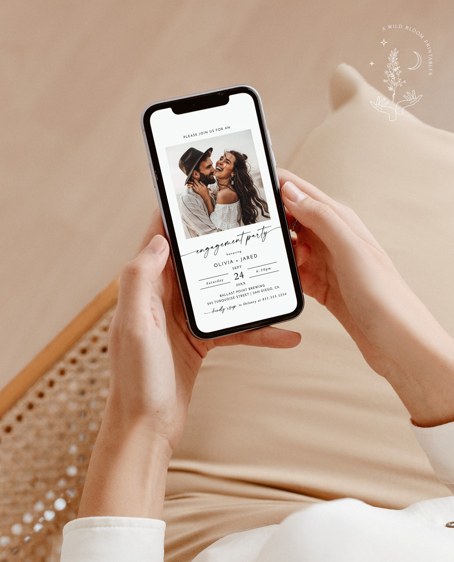 Minimalist Engagement Party Evite Couples Shower Invite Etsy