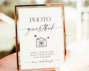 Modern Wedding Photo Guestbook Sign | Modern Minimalist Wedding Sign | Wedding Photo Guest Book Sign | Printable Photo Guestbook Sign | D1