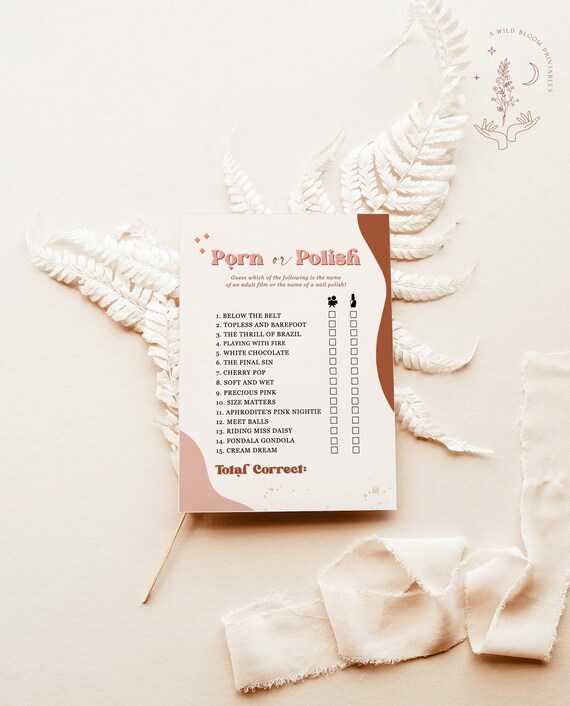 Porn Or Polish Bachelorette Game, Retro Bachelorette Party, Dirty Bachelorette Games, Funny Bachelorette Party Game, Drinking Game R1