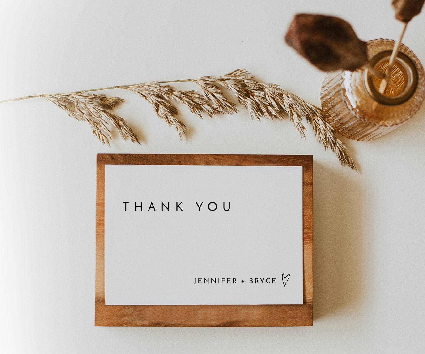 Minimalist Thank You Cards Template Editable Thank You Card Etsy