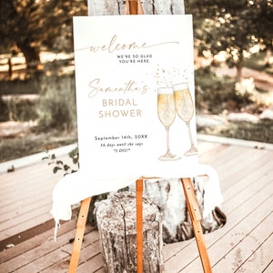 Bridal Shower Welcome Sign Template, Boho Brunch Poster, Brunch and Bubbly, Instant Download, Editable Template, B2 image 5