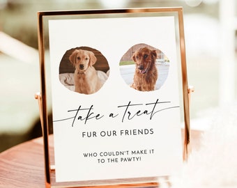 Wedding Favor Sign Template | Dog Treat Wedding Favors Sign | Pet Treat Favor Sign | Biscuit Bar Sign | Editable Template | M9