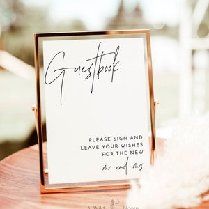 Minimalist Wedding Guestbook | Please Sign Our Guestbook Sign | Sign Our Guest Book | Modern Minimalist Wedding Signage | M7