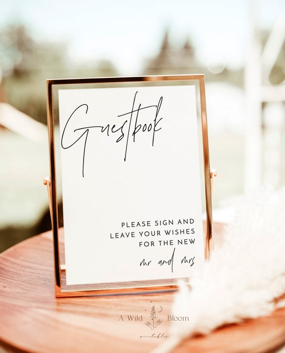 Minimalist Wedding Guestbook Please Sign Our Guestbook Sign - Etsy