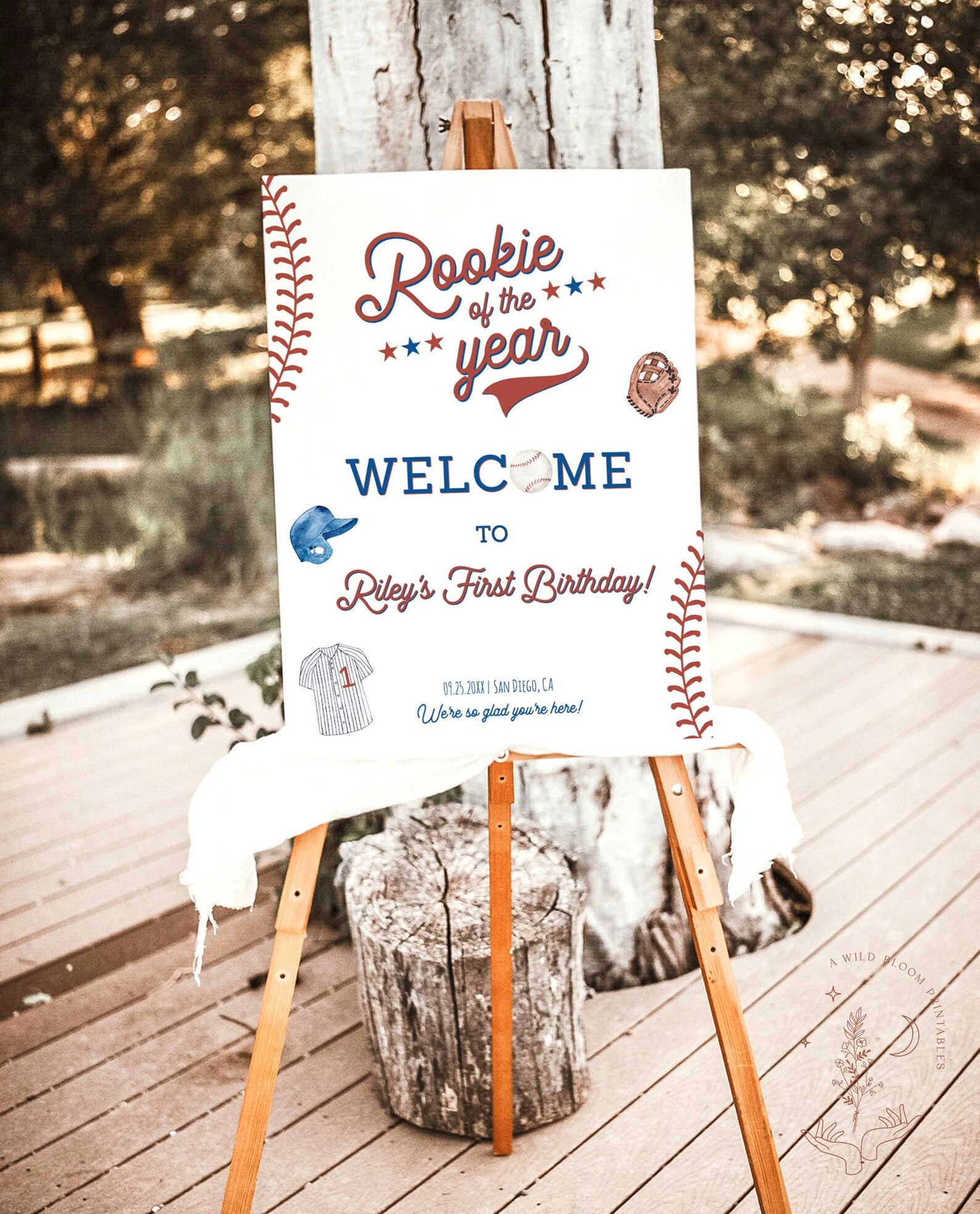 Baseball Birthday Party Welcome Sign Rookie of the Year - Etsy