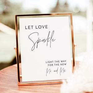 Printed + Shipped Sparkler Send Off Sign, Let Love Sparkle Sign, Minimalist Wedding Send Off Sign, Printed Sparkler Send Off Sign, M7